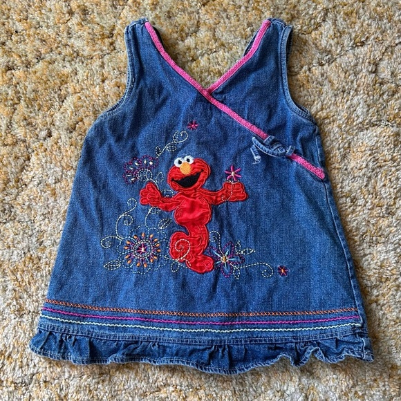 2000s Denim Elmo Toddler Dress - Picture 2 of 5